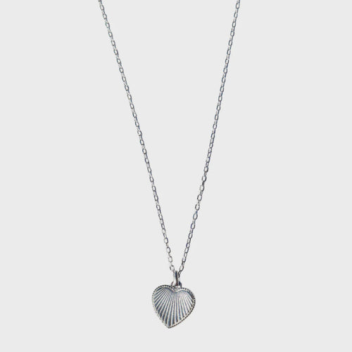 Ribbed Heart Necklace