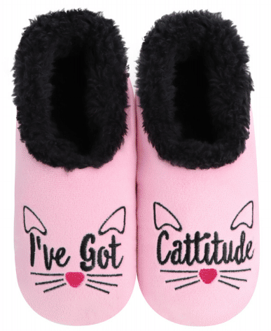 Slumbies!® Pairables - Cattitude Slumbies are furry and cosy sleepy time foot wear to make feet warm in cold weather. They are light weight with non-slip soles. Rosies Gifts, Mosgiel, Dunedin