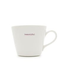 Designed by Keith Brymer Jones to be practical in the home and pleasing to the eye, this simple yet stylish bucket mug is perfectly formed from super white porcelain and hand stamped with specific words. Rosies Gifts & Homeware, Mosgiel, Dunedin offer quality products for wedding, birthday, anniversary and more.