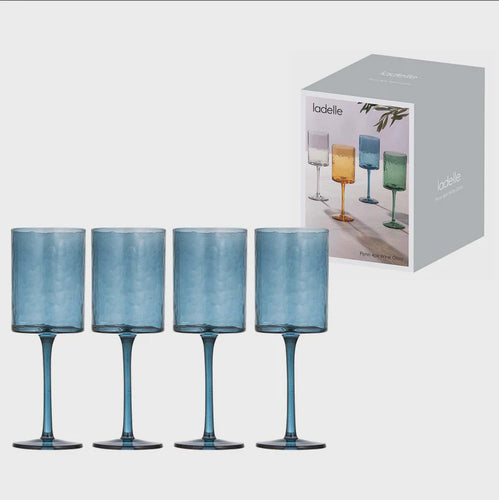 Flynn 4pk Wine Glass - Blue