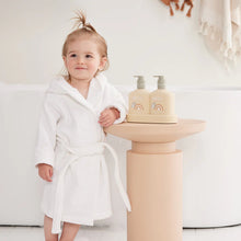 The al.ive baby Hair and Body Duo in Gentle Pear contains a Baby Wash and Body Lotion, both housed in a convenient non-slip tray with easy-to-pump lids.