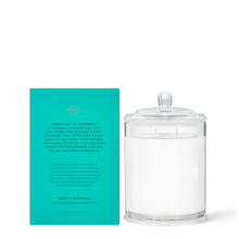 Glasshouse Fragrances Soy Candle 380g - LOST IN AMALFI SEA MIST Rosies Gifts, Mosgiel Dunedin. Impressions of crystal clear water and zesty Limoncello come from freesia, lime and moss.