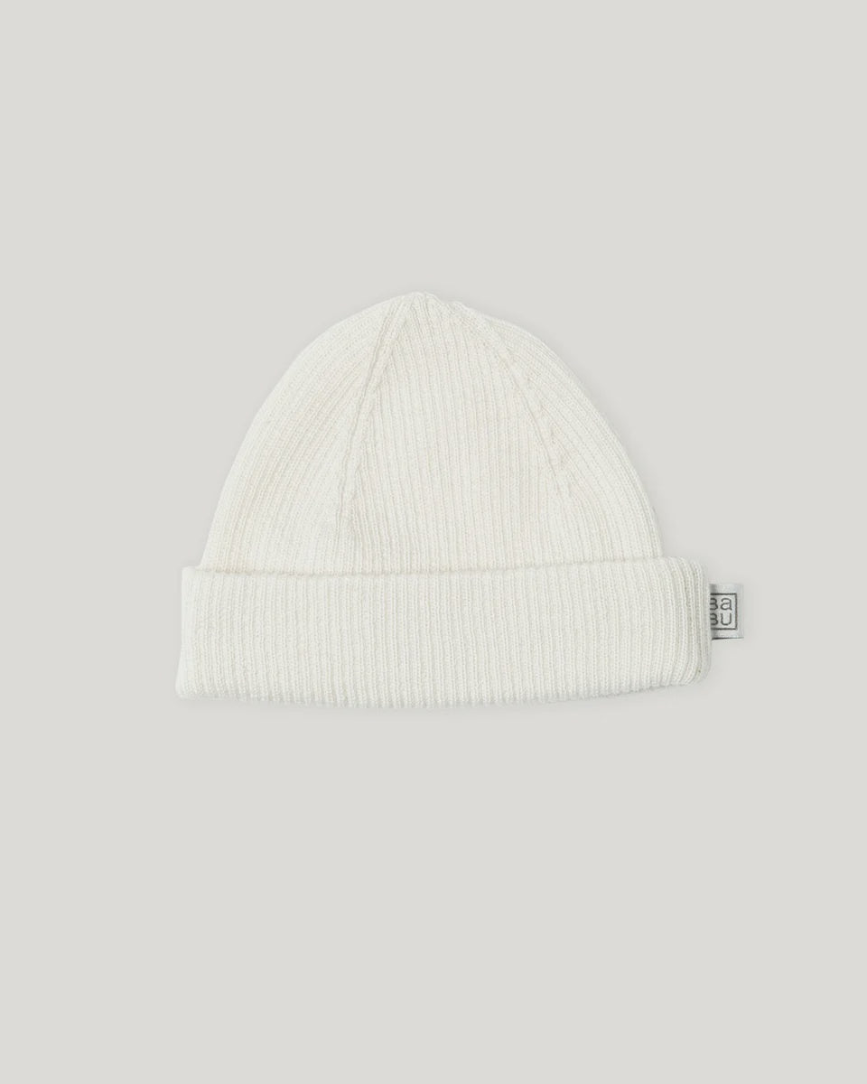 Cream Rib Hat 0-6m