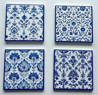 Blue Tiles Coaster Set