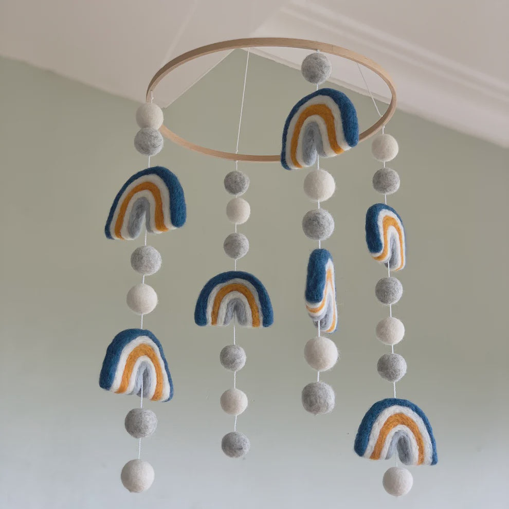 Felt Rainbow Mobile - Blue