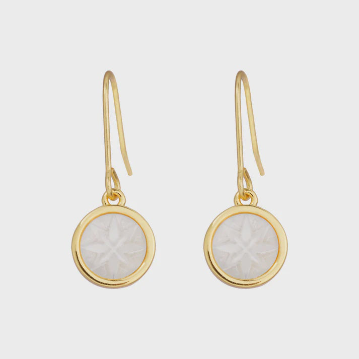 Matariki Whetu Pendant Earrings - Gold