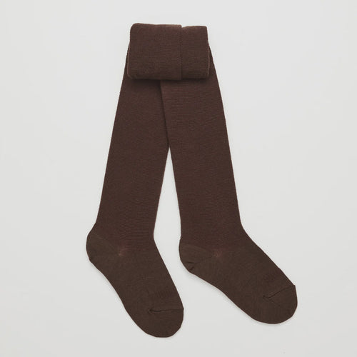 Lamington Merino Wool Textured Knit Tights | Woman | Cacao