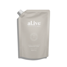 900ml dish wash refill - lemon & pomegranate by Al.ive Description Our refill pouches are designed to refill your existing al.ive kitchen bottles whilst helping to reduce the amount of plastic used. Rosies Gifts, Mosgiel.