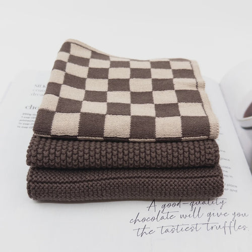 Cloth 3pk - Choc Cheq / Hummus