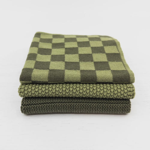 3pk Cloth - Olive Moss