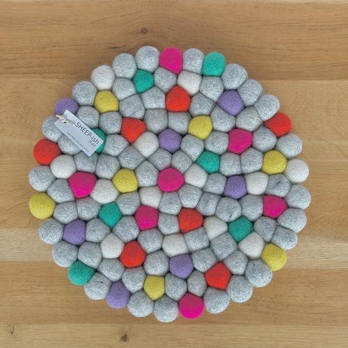 Felt Pot Stand - Bright Multi