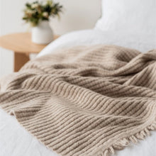 Large Sand Ribbed Throw