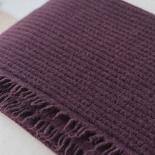 Fig Ribbed Throw Foxtrot Home. Made in New Zealand with homegrown lambswool from Kate’s Hawke’s Bay farm. 100% NZ Lambswool Blanket Throw. Rosies Gifts, Mosgiel, Dunedin.