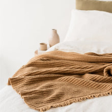 Large Ginger Honey Ribbed Throw