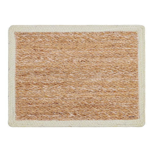 Jute Rectangle Placemat With White Border
