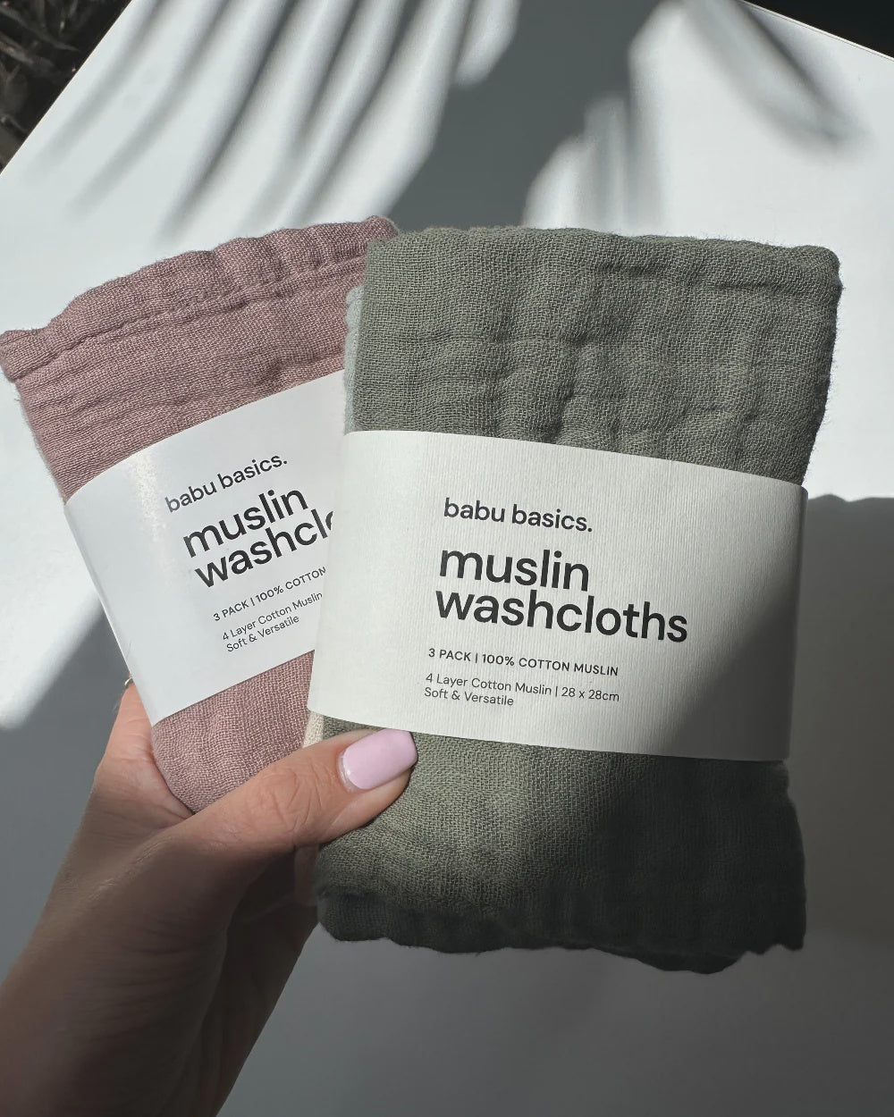 3pk Muslin Wash Cloth