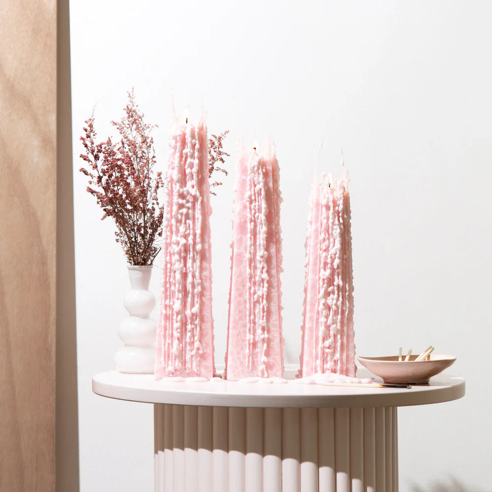 Peony Rose Icicle Candle Medium
