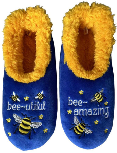 Slumbies!® Pairables - Bee-Utiful, Bee Amazing Slumbies are furry and cosy sleepy time foot wear to make feet warm in cold weather. They are light weight with non-slip soles. Rosies Gifts, Mosgiel, Dunedin