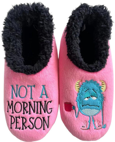 Slumbies!® Pairables - I'm not a morning person. Slumbies are furry and cosy sleepy time foot wear to make feet warm in cold weather. They are light weight with non-slip soles. Rosies Gifts, Mosgiel, Dunedin