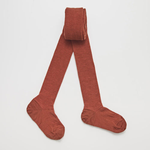 Lamington Merino Wool Textured Knit Tights | Woman | Spice Brown