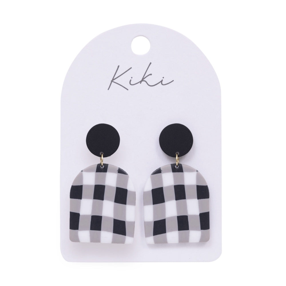 B&W Gingham Earrings