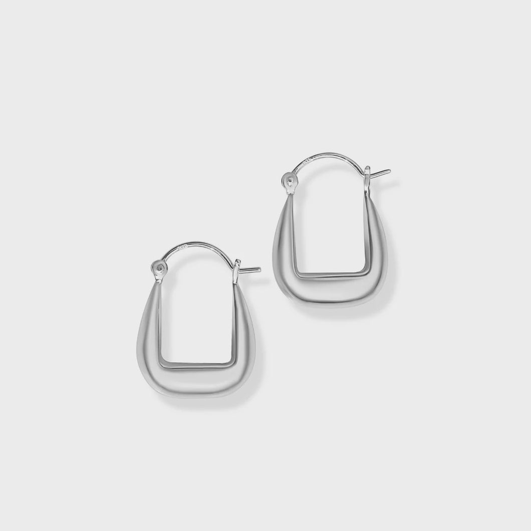 Bijou Hoop Silver Earrings