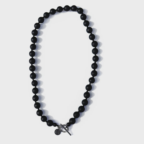 Black Matt Onyx Silver Fob