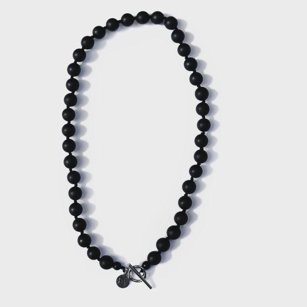 Black Matt Onyx Silver Fob