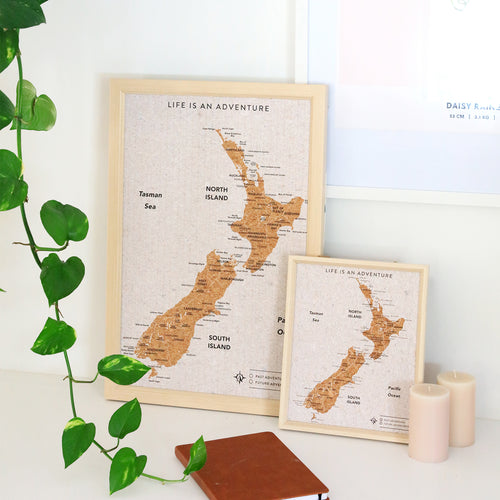Travel Board New Zealand Desk Map