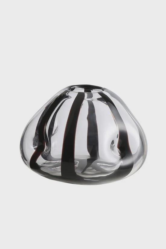 Black Stripe Glass Vase