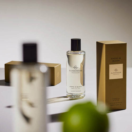 Glasshouse Fragrance - Kyoto in Bloom CAMELLIA & LOTUS Inspired by a city blooming in spring, you’ll find sensual white florals layered over amber and vanilla. Rosies Gifts & Homeware, Mosgiel, Dunedin for quality products for Mother's Day, Birthday, Anniversary & more.