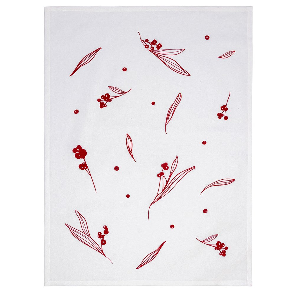 Mistletoe Sprigs Tea Towel