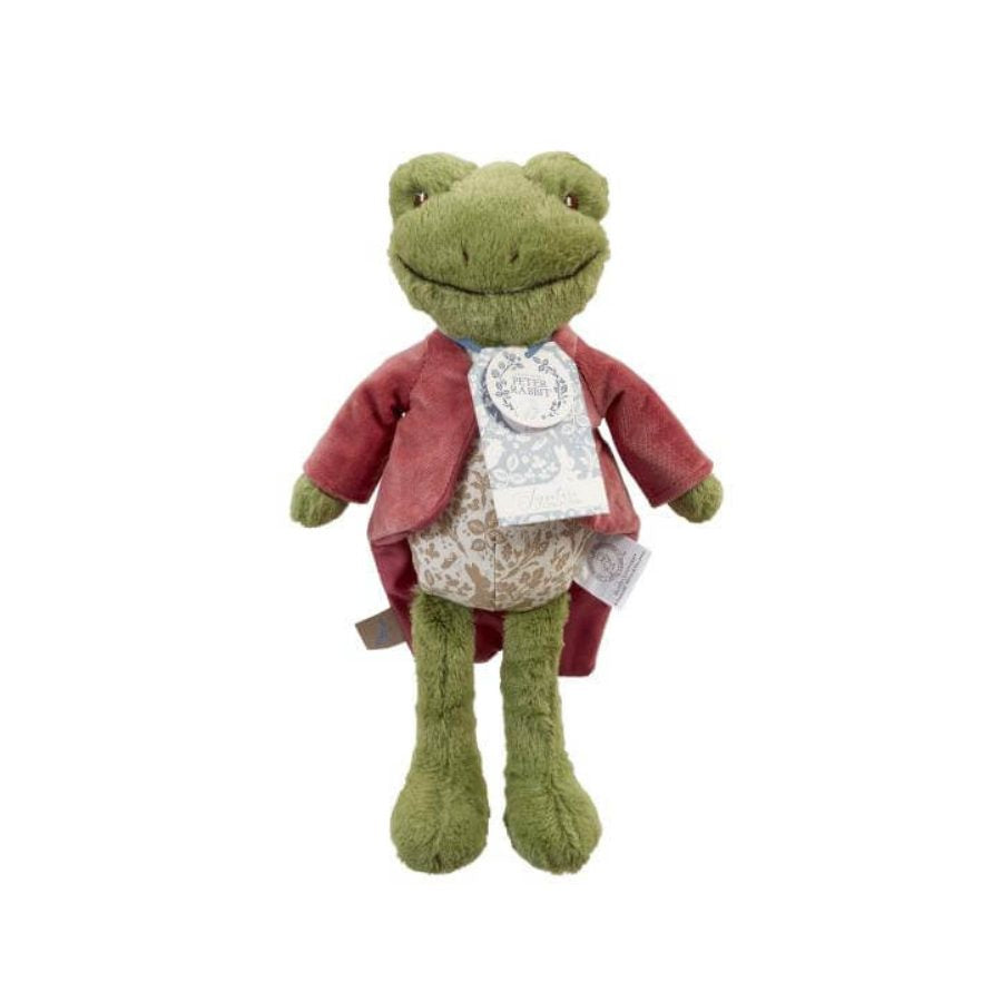 Jeremy Fisher Signature Deluxe Soft Toy The adventurous but slightly accident-prone Jeremy Fisher is all dressed up for dinner with his friends but this smartly dressed character is actually super soft and absolutely loves a big squeezy cuddle! Baby and Children's soft toys at Rosies Gifts, Mosgiel, Dunedin.