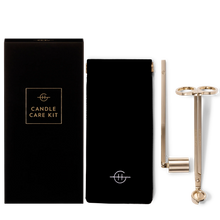 The ultimate candle care kit for our GLASSHOUSE FRAGRANCES Scent Addicts. Includes a Wick Trimmer, Wick Snuffer & black velvet case in a gift box. Made from stainless steel with gold plating. Rosies Gifts & Homeware, Mosgiel, Dunedin has quality candle fragrances and accessories.