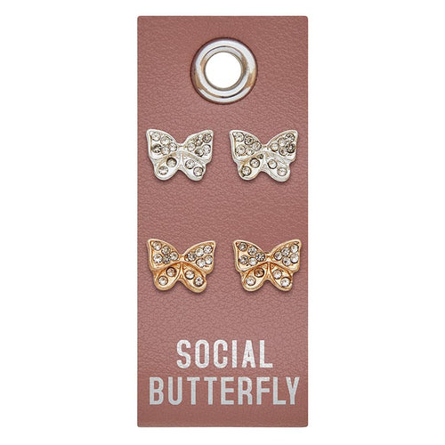 Silver Studs - Social Butterfly