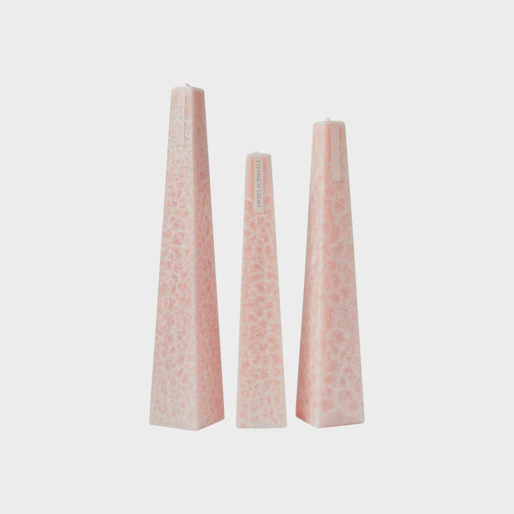 Living Light Peony Rose Icicle Candle - S