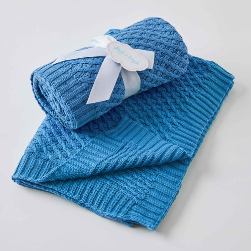 Harbour Blue Knit Blanket