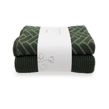 Towel Duo - Forest Herringbone