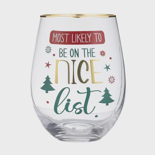 Naughty List Glass