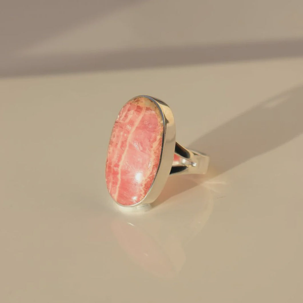 Rhodocrosite Oval Ring