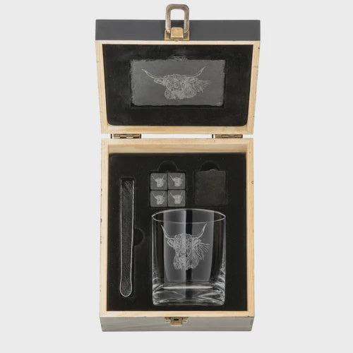 Highland Cow Whiskey Set