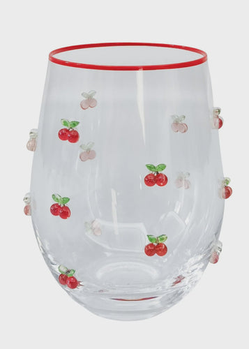 Cherry Stemless Glass