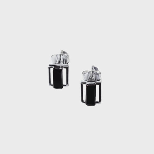 Black Onyx Rectangle Studs