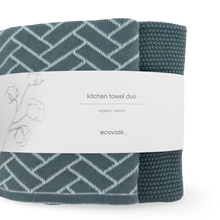 Towel Duo - Sea foam Herringbone