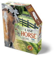 I AM HORSE Unique-shaped 300-piece jigsaw puzzle for ages 10 and up.  Each puzzle comes with an educational Madd Capp Fun Facts booklet. 