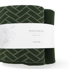 Towel Duo - Forest Herringbone