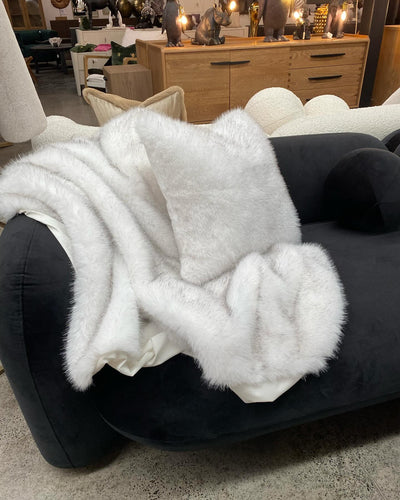 White Faux Fur Cushion