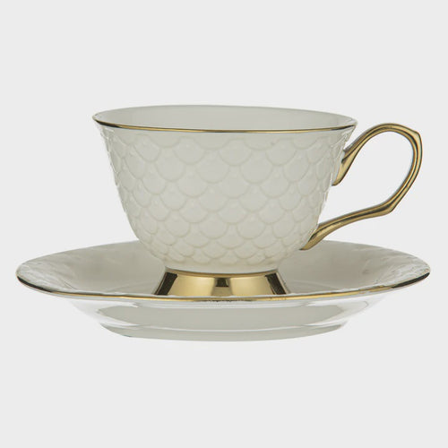 White Ripple Cup & Saucer