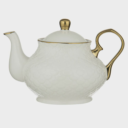 Ripple White Teapot
