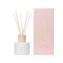 Peony Rose Reed Diffuser by Living Light Candles Unashamedly feminine, elegant and sensual, Peony is the heart of this delicate fragrance. Handmade in Golden Bay, New Zealand. Rosies Gifts, Mosgiel, Dunedin for your candle and home fragrance needs.